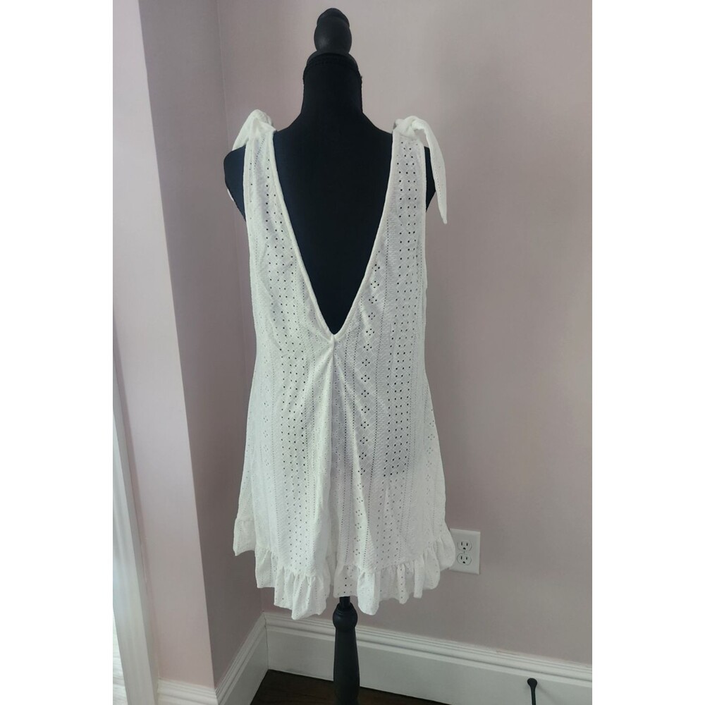 NWT CUPSHE White Eyelet Swim Cover Up Dress Shoulder Tie Scoop Neck - Large - Picture 5 of 7